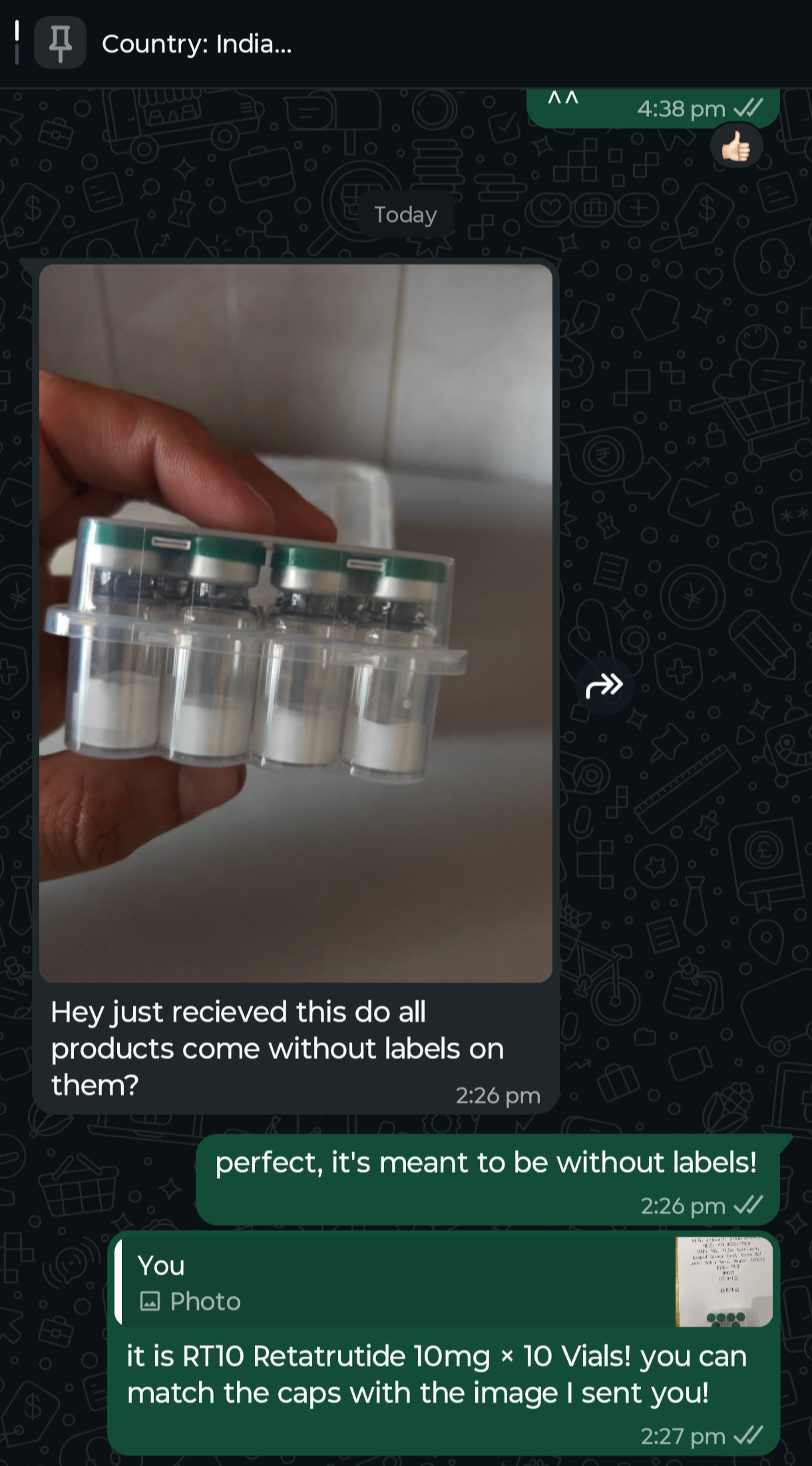 Verified customer delivery photo