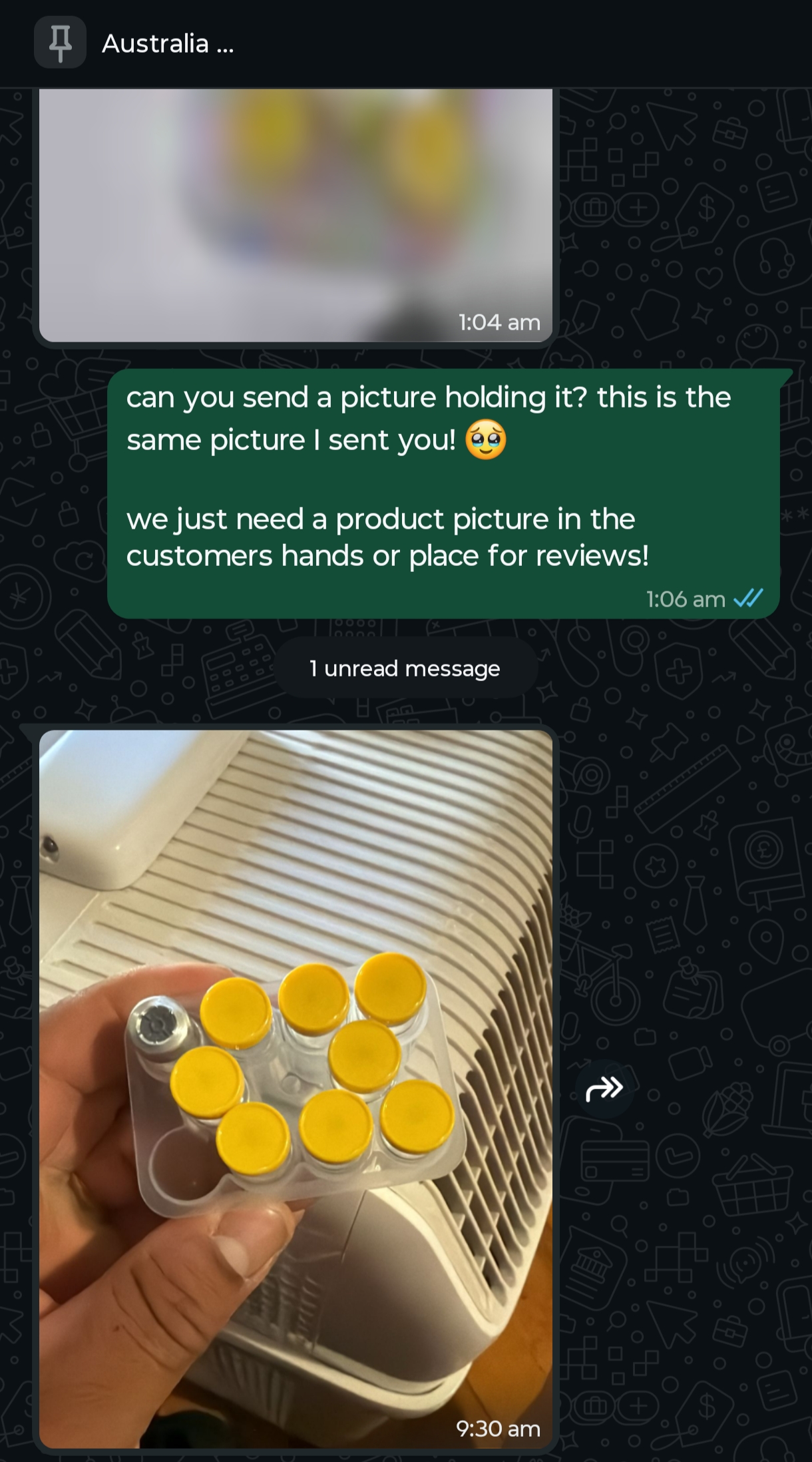 Verified customer delivery photo